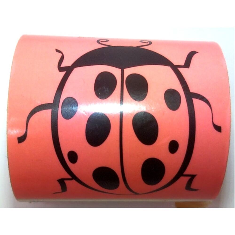 Vintage Hampton Arts Bright Line Stamps Lady Luck Ladybug Stickers Roll